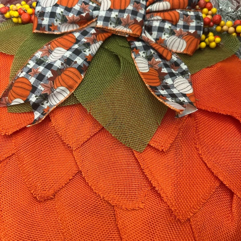 Chic Orange Textured wreath for the holidays